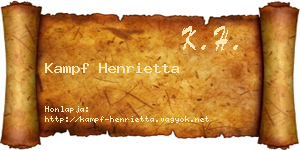 Kampf Henrietta névjegykártya